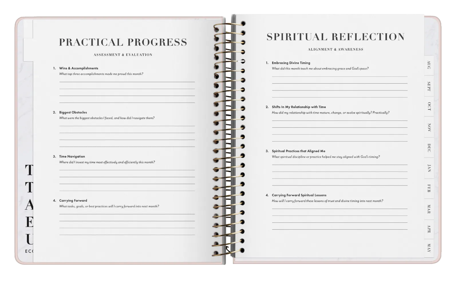 Practical Progress and Spiritual Reflection planner spread