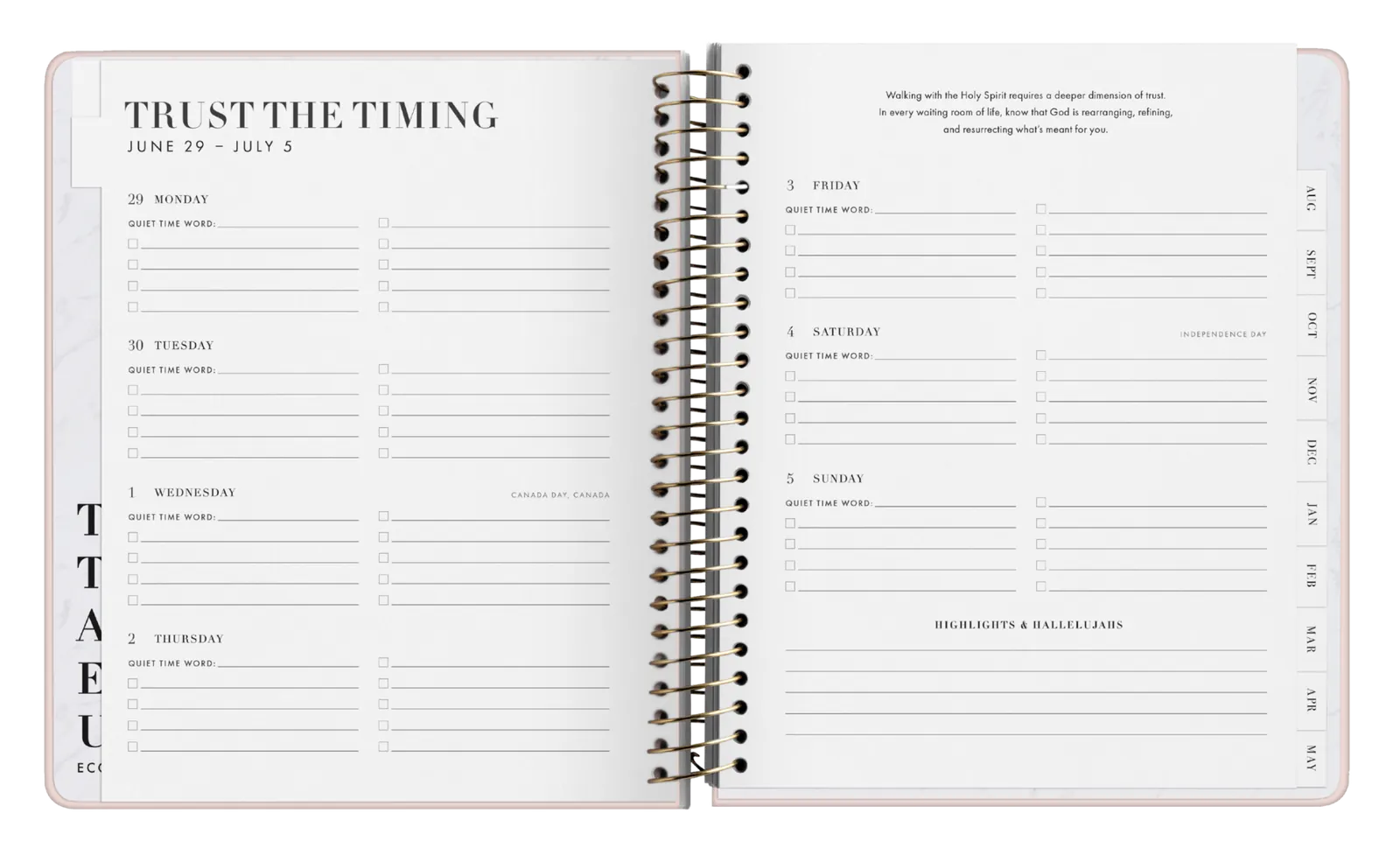 Weekly Trust the Timing planner spread