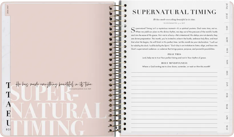 Supernatural Timing devotional spread — Ecclesiastes 3:11