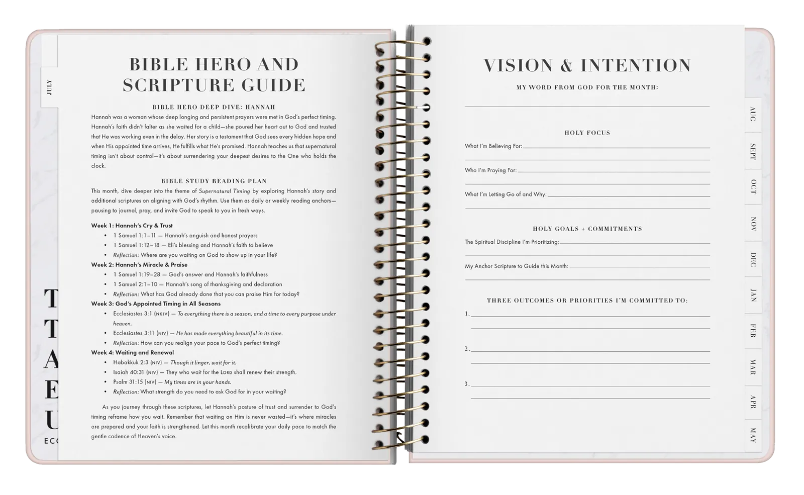 Bible Hero and Vision and Intention planner spread
